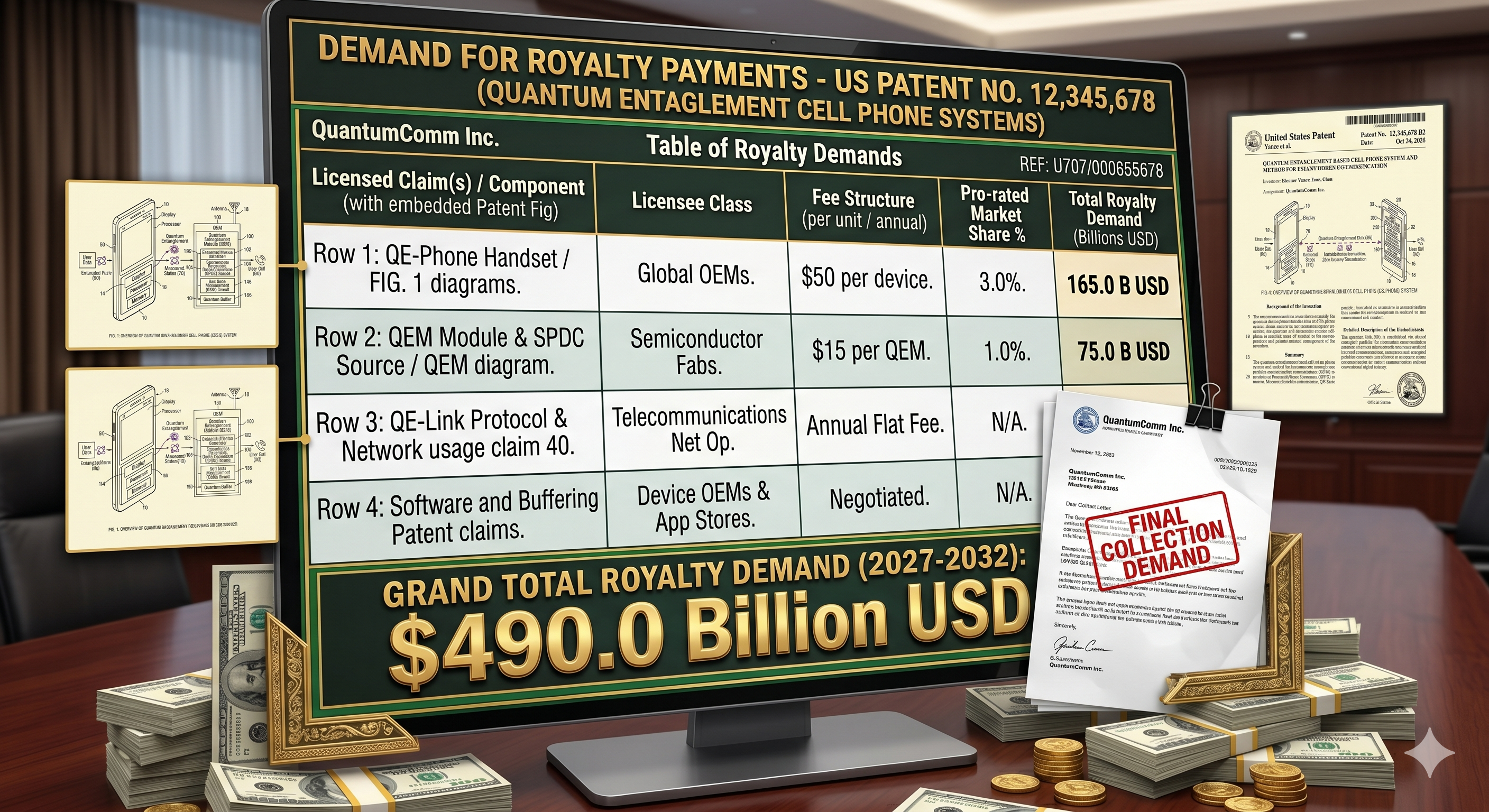 Dark Underlord's satirical NFT royalty projections — quantum cellphone inventor demands billions in Strategic Crypto Reserve NFTs